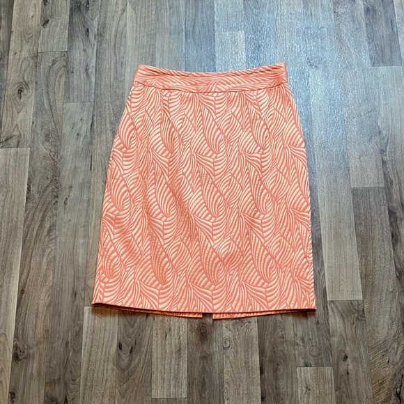 Calvin Klein Peach Geometric Textured Pencil Skirt Size 6 - Picture 1 of 7